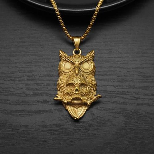 Pendentifs en titane, Acier titane, hibou, Placage, styles différents pour le choix & pour homme, plus de couleurs à choisir cm, Vendu par PC