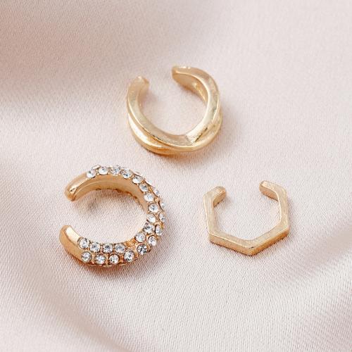 Zinc Alloy Clip Earring, with Crystal, three pieces & fashion jewelry & for woman [