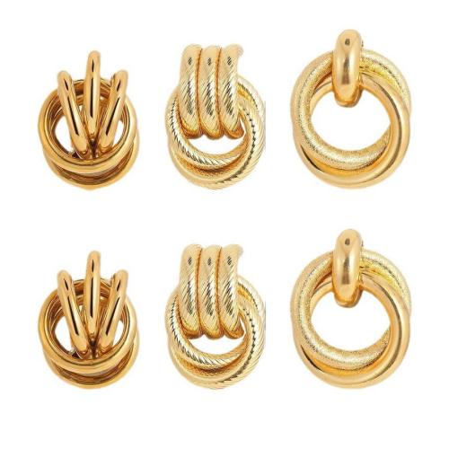 Zinc Alloy Drop Earring, three pieces & fashion jewelry & for woman, gold 