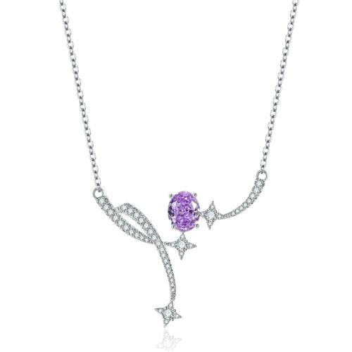 Collier en laiton cubique Zircon Micro Pave, Placage, pavé de micro zircon & pour femme, plus de couleurs à choisir, Vendu par PC