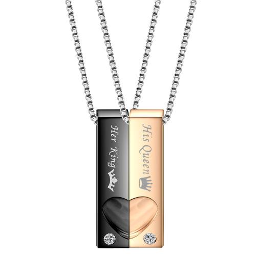 Collier de bijoux de titane, Acier titane, Placage, unisexe & styles différents pour le choix & pavé de micro zircon, plus de couleurs à choisir, Vendu par PC