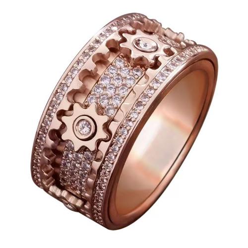 Cubic Zirconia Micro Pave Brass Finger Ring, plated, Unisex  & micro pave cubic zirconia 