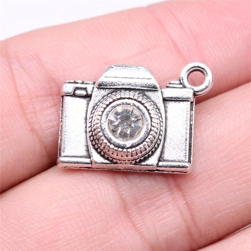 Zinc Alloy Jewelry Pendants, Camera, antique silver color plated, DIY 