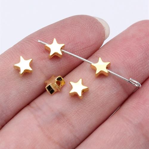 Zinc Alloy Star Beads, gold color plated, DIY 