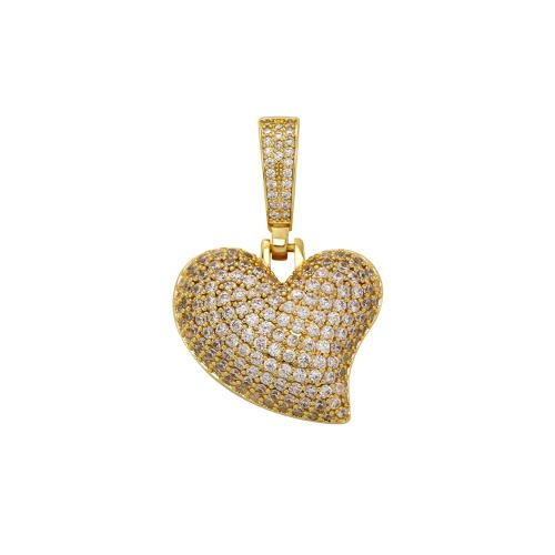 Cubic Zirconia Micro Pave Brass Jewelry Sets, Heart, plated, Unisex & micro pave cubic zirconia 