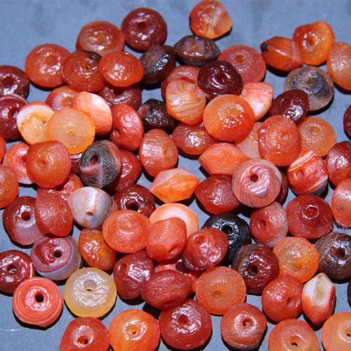 Achat Perlen, Untertasse, zufällig gesendet & DIY, rote Orange, 5.7x13mm, verkauft von PC