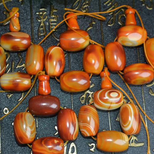 3 Holes Guru Beads, Agate, polished, DIY 