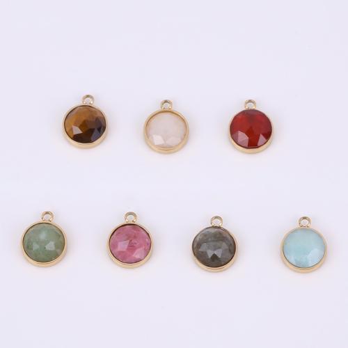 Gemstone Jewelry Pendant, 316 Stainless Steel, with Natural Stone, Vacuum Ion Plating golden, 11.5mm 