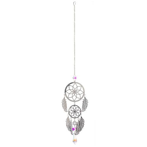 Fashion Dream Catcher, Zinc Alloy, with Crystal, silver color plated, for home and office 