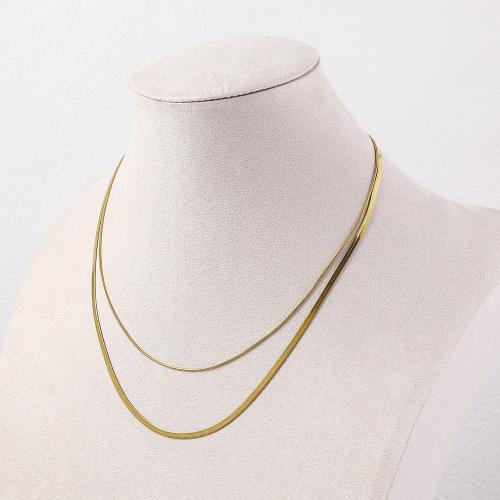 Collier de bijoux de titane, Acier titane, Placage ionique sous vide, Double couche & pour femme, plus de couleurs à choisir, Vendu par PC