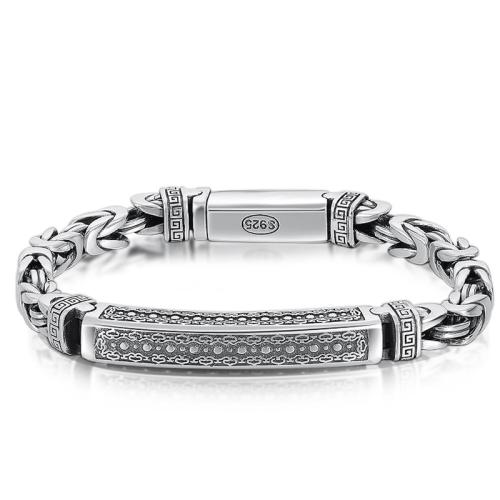 Sterling Silber Armbänder, 925 Sterling Silber, unisex, originale Farbe, Länge:ca. 20 cm, verkauft von PC