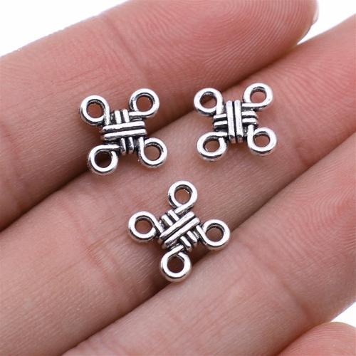 Zinc Alloy Charm Connector, Chinese Knot, plated, DIY & 1/3 loop, 12mm 