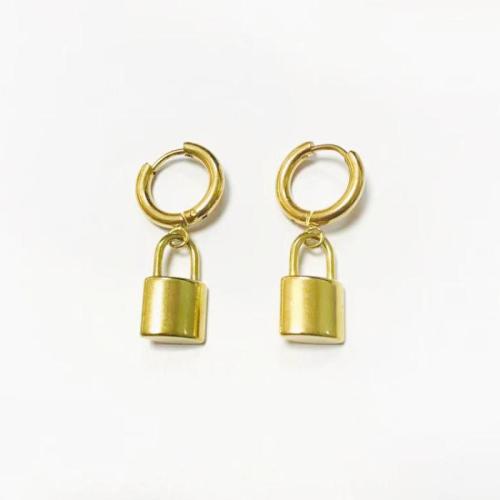 Stainless Steel Drop Earring, 304 Stainless Steel, 18K gold plated, fashion jewelry & for woman & with rhinestone, golden, 25mm 