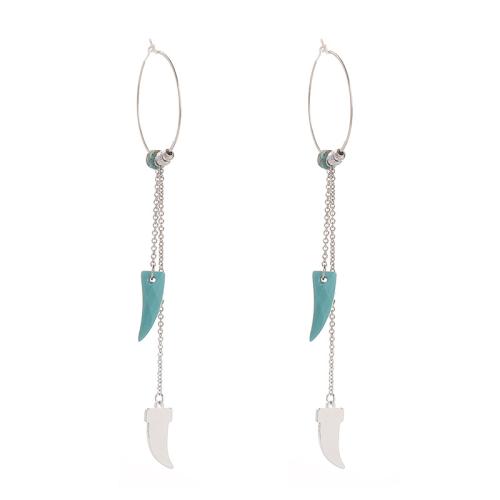 Zinc Alloy Drop Earring, with Gemstone, fashion jewelry & for woman 