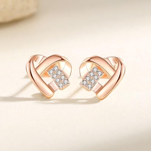 Cubic Zirconia Micro Pave Sterling Silver Earring, 925 Sterling Silver, fashion jewelry & micro pave cubic zirconia & for woman 