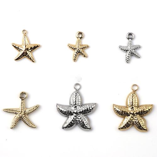 Stainless Steel Star Pendant, 316 Stainless Steel, Starfish, polished 