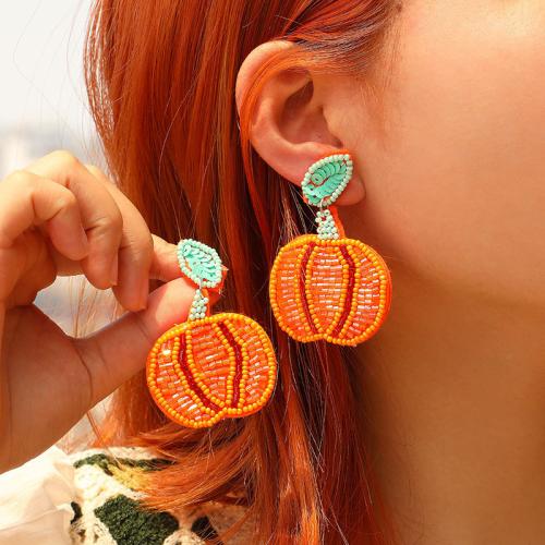 Glass Seed Beads Earring, Felt, with Sequins & Glass, fashion jewelry 