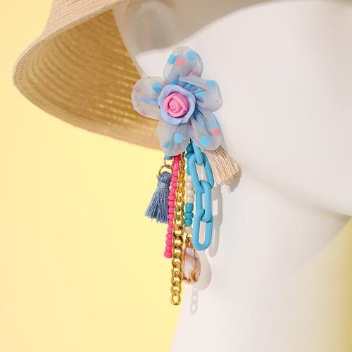 Fashion Create Jewelry Earring, Seedbead, with Cotton Thread & Gauze & Zinc Alloy & Acrylic, fashion jewelry, multi-colored 