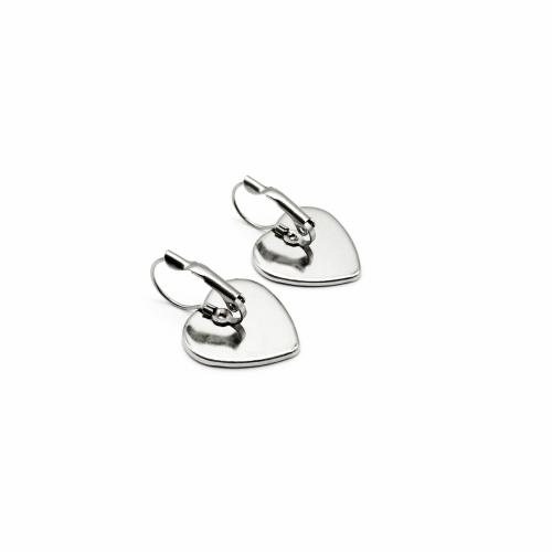 Stainless Steel Lever Back Earring Component, 304 Stainless Steel, Heart, DIY original color 