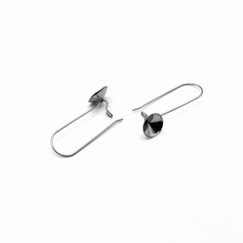 Titanium Steel Earring Drop Component, DIY, original color, The length is 32.8MM and the inner diameter is 10MM 