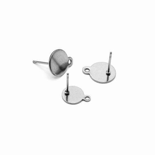 Stainless Steel Earring Stud Component, Titanium Steel, DIY original color 