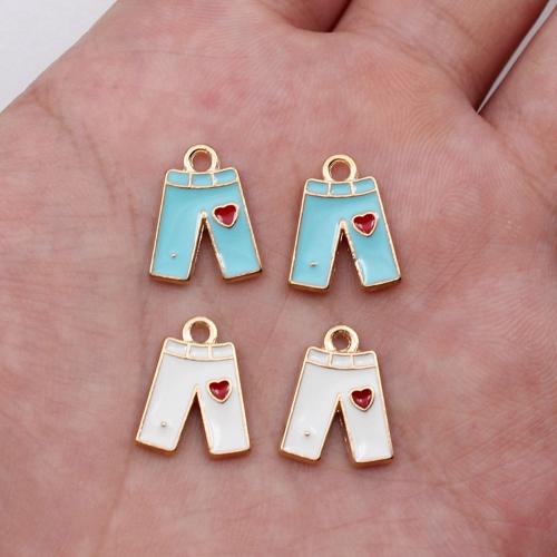 Zinc Alloy Enamel Pendants, Trousers, gold color plated, DIY 