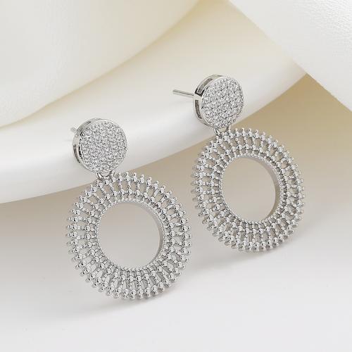 Cubic Zirconia Micro Pave Brass Earring, fashion jewelry & micro pave cubic zirconia & for woman 