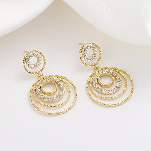 Cubic Zirconia Micro Pave Brass Earring, fashion jewelry & micro pave cubic zirconia & for woman 