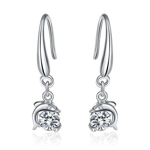 Cubic Zirconia Micro Pave Brass Earring, fashion jewelry & micro pave cubic zirconia & for woman 