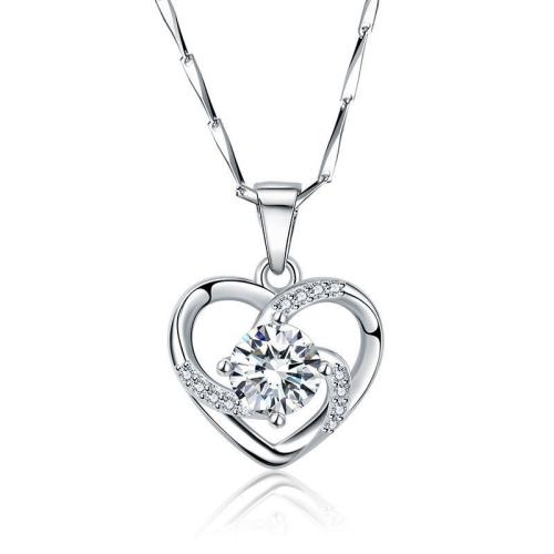 Cubic Zirconia Micro Pave Brass Pendant, Heart, DIY & micro pave cubic zirconia 