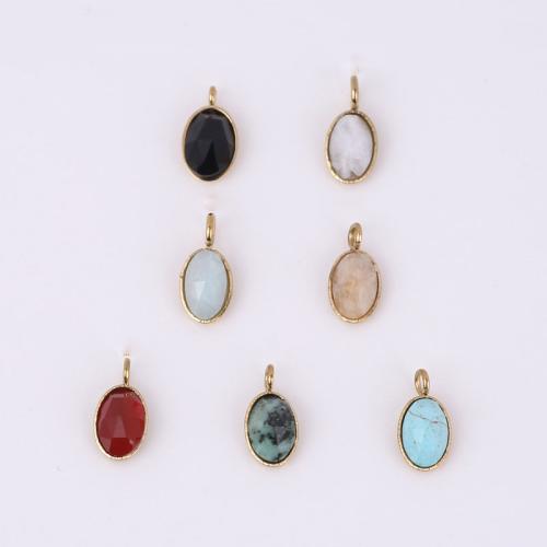 Gemstone Jewelry Pendant, 316 Stainless Steel, with Natural Stone, Vacuum Ion Plating golden 