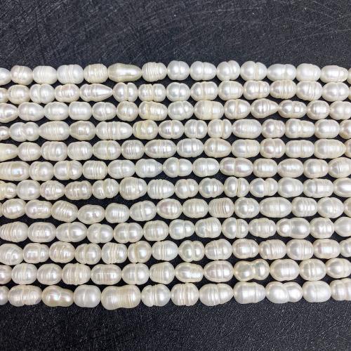 Perlas Arroz Freshwater, Perlas cultivadas de agua dulce, Bricolaje & diverso tamaño para la opción, Blanco, longitud:aproximado 38 cm, Vendido por Sarta