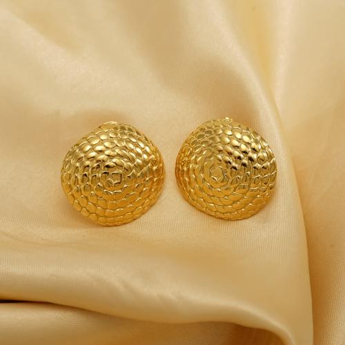 Acier titane boucle d oreille dormeuse, Placage de couleur d'or, pour femme, Vendu par paire