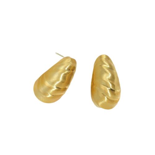 Brass Stud Earring, Teardrop, 18K gold plated, fashion jewelry & for woman 