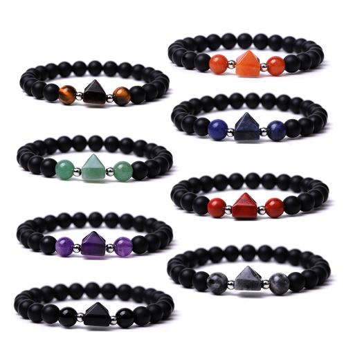 Gemstone Bracelets, Abrazine Stone, with Elastic Thread & Gemstone, handmade, fashion jewelry & Unisex Approx 18.5-19 cm 