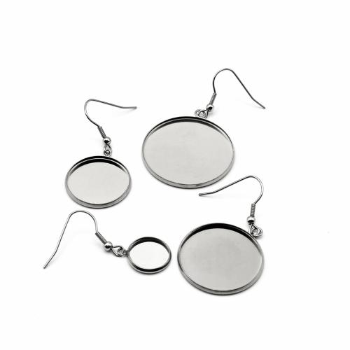 Composant Boucles d'oreilles en acier inoxydable, Acier inoxydable 304, DIY & normes différentes pour le choix, couleur originale, Vendu par PC