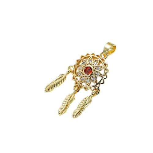 Cubic Zirconia Micro Pave Brass Pendant, plated, DIY & micro pave cubic zirconia 