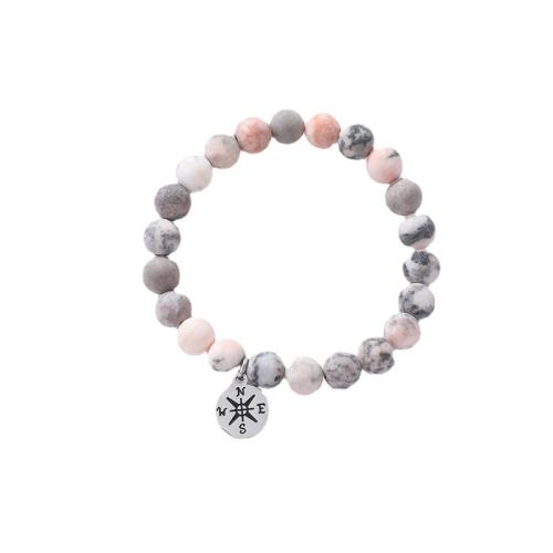 Gemstone Bracelets, 304 Stainless Steel, with Natural Stone & Zebra Jasper, handmade & for woman & enamel 