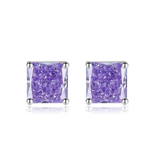 Cubic Zircon Brass Earring, plated, micro pave cubic zirconia & for woman 