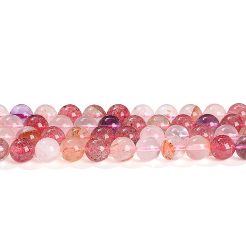 Strawberry Quartz Perle, rund, poliert, DIY, 10mm, ca. 37PCs/Strang, verkauft von Strang[