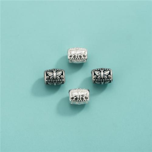 Sterling Silver Spacer Beads, 925 Sterling Silver, barrel, DIY & hollow Approx 3.4mm [