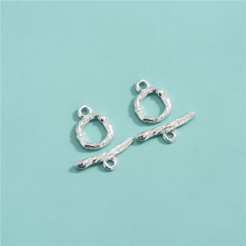 Застежка Тоггл из чистого серебра, Серебро 925 пробы, DIY, O shape length 11mm. T shape length 19.6mm, отверстие:Приблизительно 1.8mm, продается указан