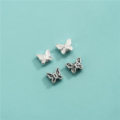 Sterling Silver Spacer Beads, 925 Sterling Silver, Butterfly, DIY Approx 1.2mm 