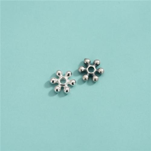 Sterling Silver Spacer Beads, 925 Sterling Silver, Snowflake, DIY Approx 1.7mm 