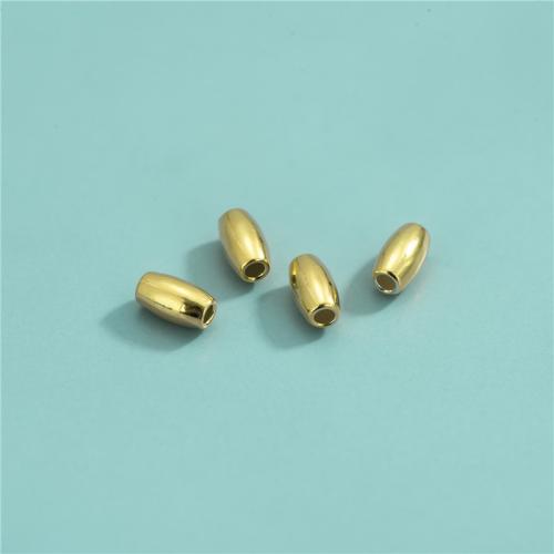 Sterling Silver Spacer Beads, 925 Sterling Silver, Olive, gold color plated, DIY Approx 1.1mm 