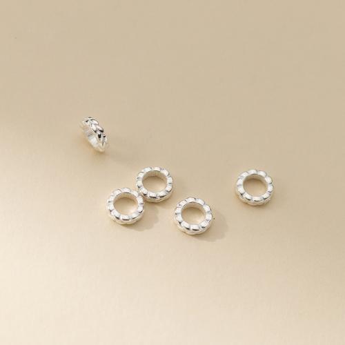 Perles intercalaires en argent , argent sterling 925, DIY Environ 3.7mm, Vendu par PC