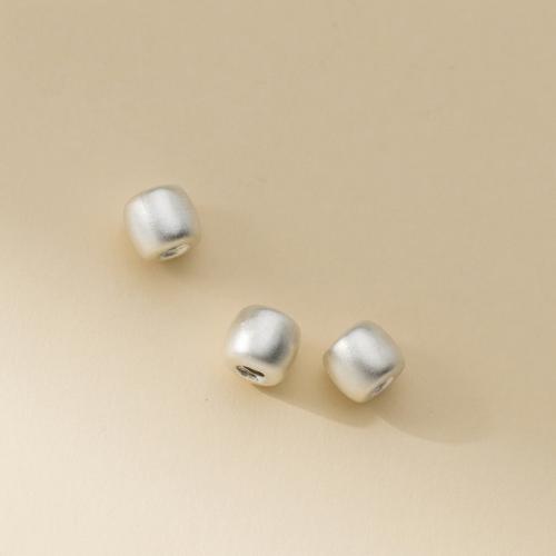 Sterling Silver Spacer Beads, 925 Sterling Silver, barrel, DIY & frosted Approx 2.9mm 