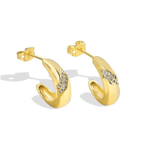 Cubic Zirconia Micro Pave Brass Earring, fashion jewelry & micro pave cubic zirconia & for woman 