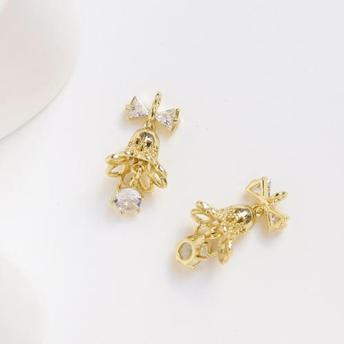 Brass Jingle Bell for Christmas Decoration, Christmas Design & DIY & micro pave cubic zirconia [