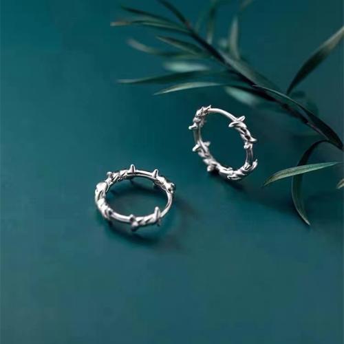 Sterling Silver Hoop Earring, 925 Sterling Silver, fashion jewelry & for woman, 11mm [